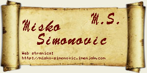 Miško Simonović vizit kartica